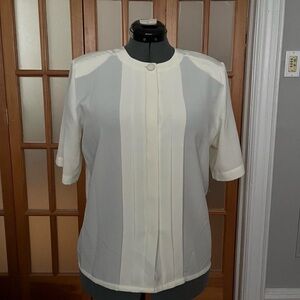 Vintage Koret White Pleated Blouse